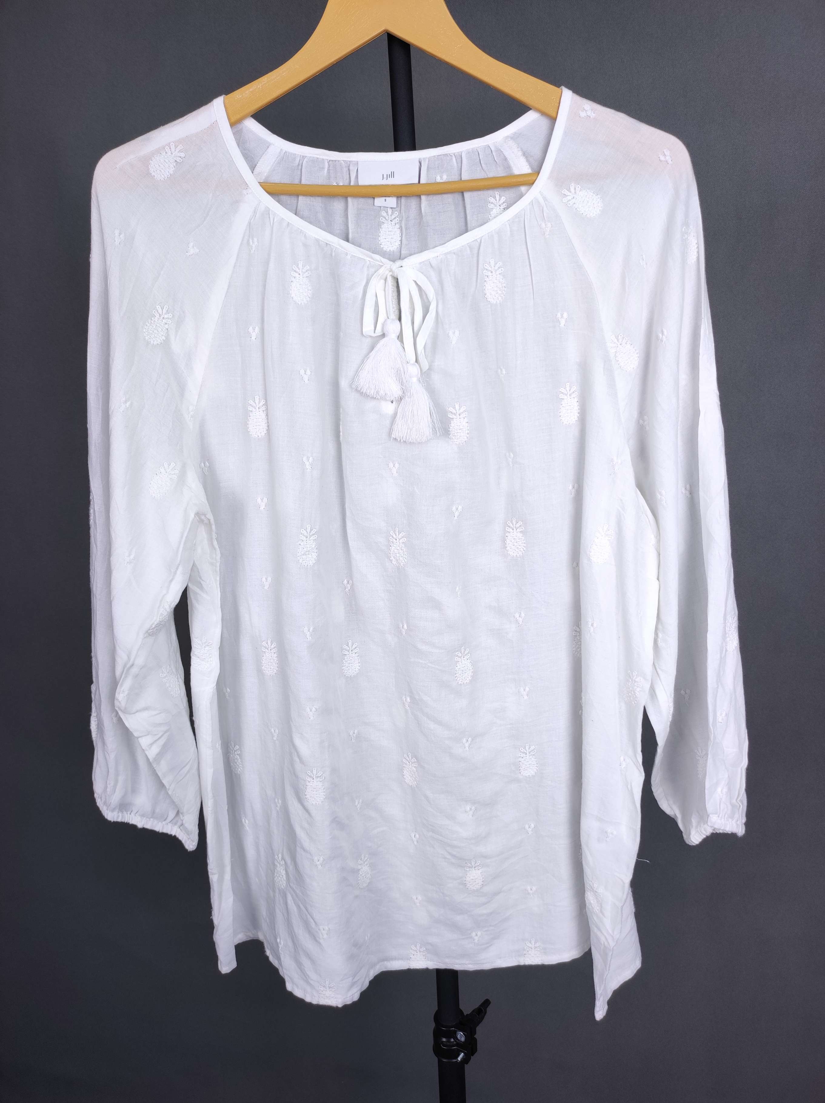 شومیز سفید نخ پنبه